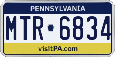 PA license plate MTR6834