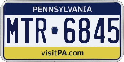 PA license plate MTR6845