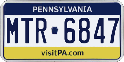 PA license plate MTR6847