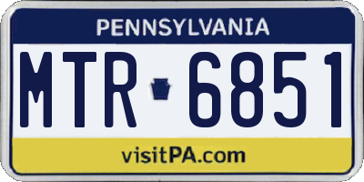PA license plate MTR6851