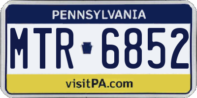 PA license plate MTR6852
