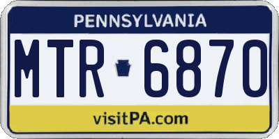 PA license plate MTR6870