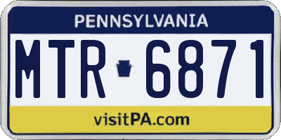 PA license plate MTR6871
