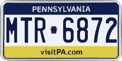 PA license plate MTR6872