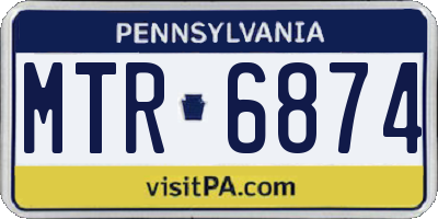 PA license plate MTR6874