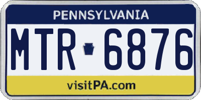 PA license plate MTR6876