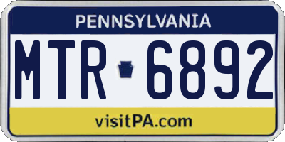PA license plate MTR6892