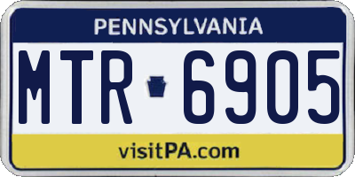 PA license plate MTR6905