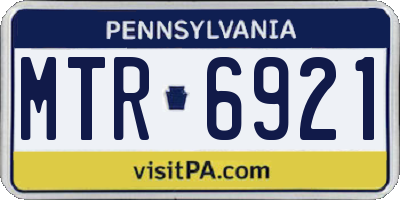 PA license plate MTR6921