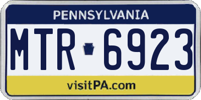 PA license plate MTR6923