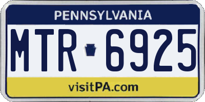 PA license plate MTR6925