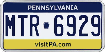 PA license plate MTR6929