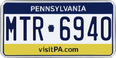 PA license plate MTR6940