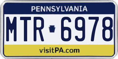 PA license plate MTR6978