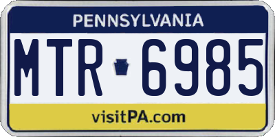 PA license plate MTR6985