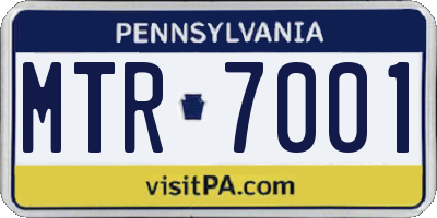 PA license plate MTR7001