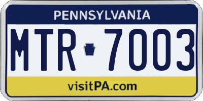 PA license plate MTR7003