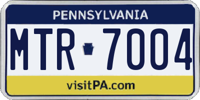 PA license plate MTR7004