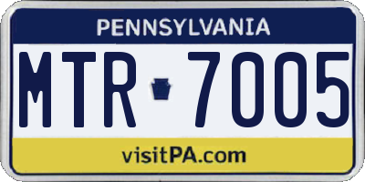 PA license plate MTR7005