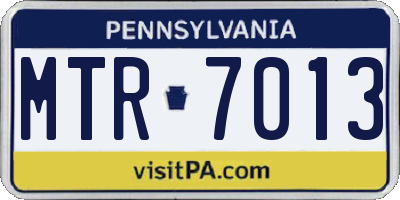 PA license plate MTR7013