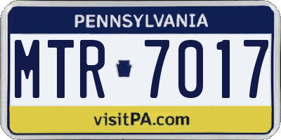 PA license plate MTR7017
