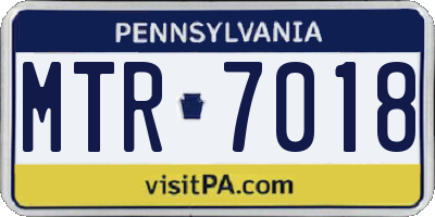 PA license plate MTR7018