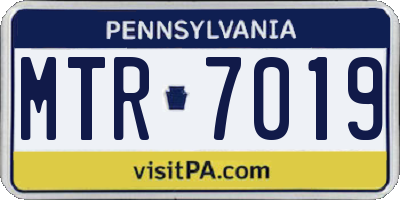 PA license plate MTR7019