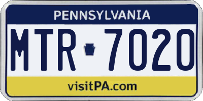 PA license plate MTR7020