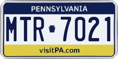 PA license plate MTR7021