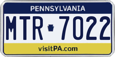 PA license plate MTR7022
