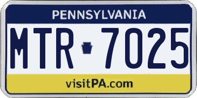 PA license plate MTR7025