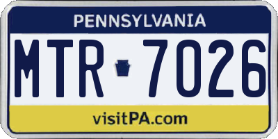 PA license plate MTR7026