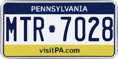 PA license plate MTR7028