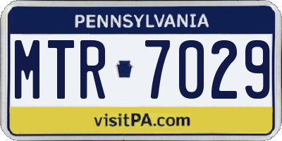 PA license plate MTR7029