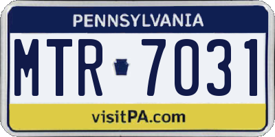 PA license plate MTR7031