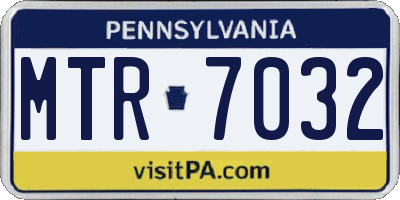 PA license plate MTR7032