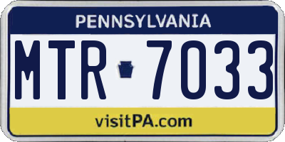 PA license plate MTR7033