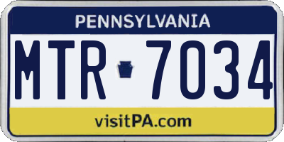 PA license plate MTR7034