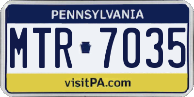 PA license plate MTR7035