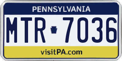 PA license plate MTR7036