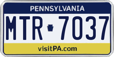 PA license plate MTR7037