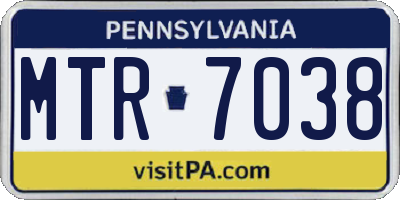PA license plate MTR7038