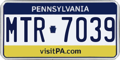 PA license plate MTR7039