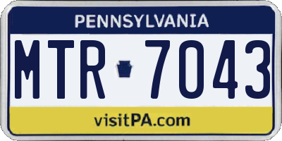 PA license plate MTR7043