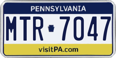 PA license plate MTR7047