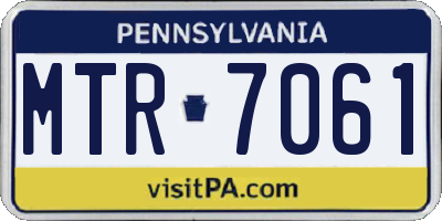 PA license plate MTR7061