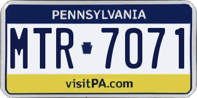 PA license plate MTR7071