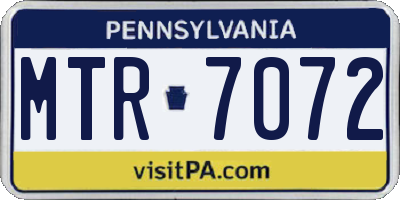 PA license plate MTR7072
