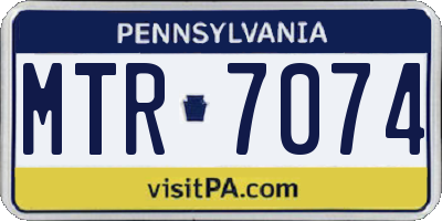 PA license plate MTR7074