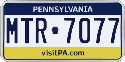 PA license plate MTR7077